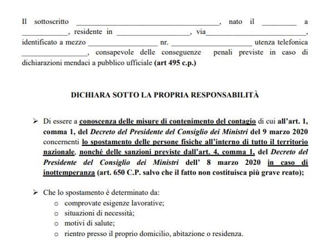Attestazione aziendale opportuna per andare al lavoro